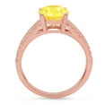 thumbnail image 2 of 2.32 ct Oval Cut Simulated Yellow Diamond Solitaire with Simulated Diamond Accents 14K Rose Gold Womens Engagement Ring, 2 of 3