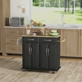 thumbnail image 2 of HOMCOM Kitchen Island on Wheels, Kitchen Cart with Wood Top, 2 Drawers, 2 of 10