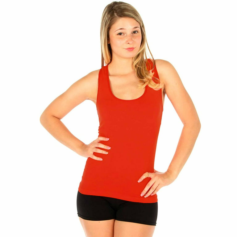 Women Racerback Workout Tank Top Athletic Undershirt Sleeveless Exercise  Red 