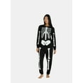 thumbnail image 3 of Halloween Women’s Family Matching Pajamas Glow In The Dark Skeleton Set by Way to Celebrate, 2-Piece, Sizes S-3XL, 3 of 6