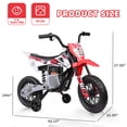 thumbnail image 6 of Funcid 12V Electric Dirt Bike with Twist Grip Throttle, Ride on Motorcycle with 2 Training Wheels, Suitable for Ages 3-8, Bluetooth, MP3, Dual Motors, Spring Suspension, 6 of 9