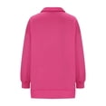 thumbnail image 3 of Pisexur Sweat à Capuche Zippé pour Femmes Mode Automne Manches Longues Couleur Unie Col Rabattu Chandail en Molleton Ample Léger avec Poches, 3 of 4