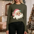 thumbnail image 5 of larppty Christmas Shirt for Women Novelty Pink Santa Xmas Graphic Long Sleeve Holiday Pullover Tops (AG, S), 5 of 8