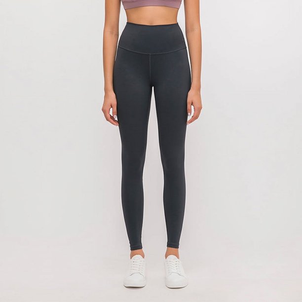 Pantalones de yoga color nude agradables para la piel, pantalones ajustados y elásticos para correr, con cintura alta y levantamiento de cadera para mujer