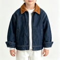 thumbnail image 2 of YunPes Boys Denim Jacket Full Zip Fashion Baggy Collar Jean Jacket Vintage Cargo Outerwear for Kids Fall Winter Casual Versatile Clothes, 2 of 7