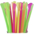 thumbnail image 3 of Assorted Neon Colors Sno-Cone Plastic Spoon Drinking Straws, Pack of 200 Milkshake Straws, 3 of 5