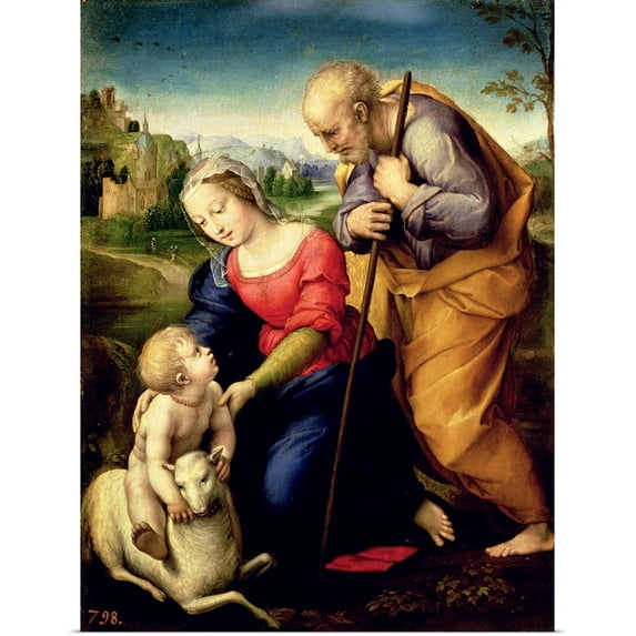 Great BIG Canvas | Rolled Poster Print entitled The Holy Family with a Lamb, 1507
