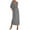 Gray, variant on ZZwxWA Women 3/4 Sleeve V Neck Maxi Dress Summer Casual Solid Elastic High Waist Side Split Long Dress with Pockets