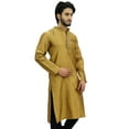 thumbnail image 3 of Atasi Men's Band Collor Gold Kurta Dupion Full Sleeve Ethnic Shirt-Medium, 3 of 3