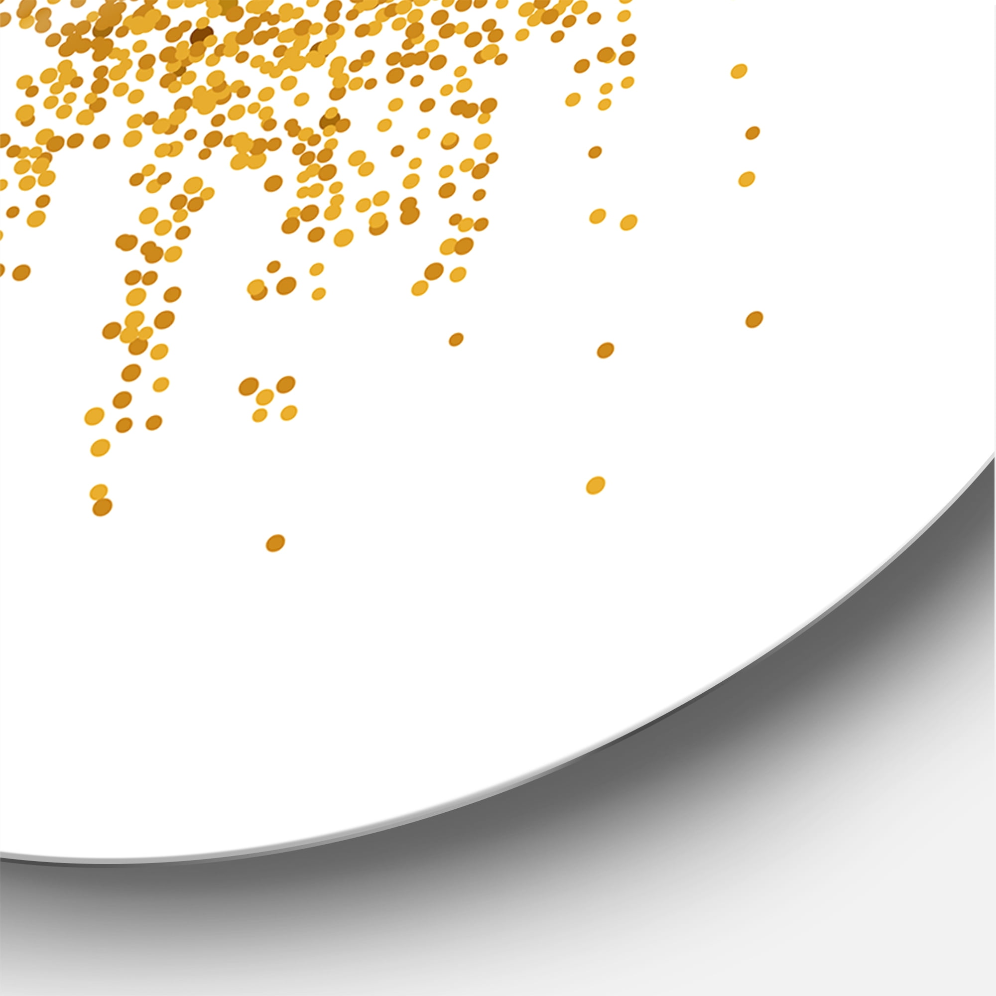 Designart 'Girl Lips With Glitter Gold Sparkles' Modern Circle Metal Wall Art 23x23 - Disc of 23
