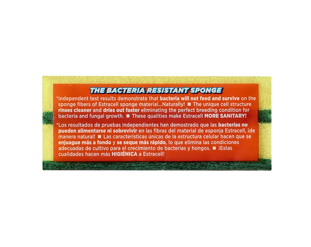 (4 pack) Brillo Basics Estracell Heavy Duty Scrub Sponges, 2 Count