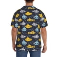 thumbnail image 3 of Gukieu Watercolor Bathyscaphe Print Men's Short-sleeved Shirts, Button-down Pocket Shirts, T-shirts, Beach Vacation Travel Summer Clothing-Large, 3 of 5