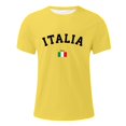 thumbnail image 5 of Mens T Shirts Italian Flag Letter Print Short Sleeve Crewneck Tee Shirts Summer Casual Lightweight Top Yellow L, 5 of 5