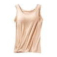 thumbnail image 2 of VV AVEORS Tank Top For Women With Built In Bra Summer Padded Bra Cotton Casual Basic Tanks Workout Yoga Camisole Top Undershirt Complexion S, 2 of 3