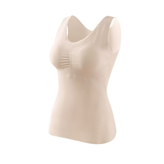 Tumotour Thermal Underwear Top Women Sleeveless Thermal Tank Tops Crew Neck Fleece Lined Warm Camisole Undershirt for Women