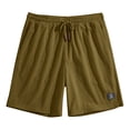 thumbnail image 2 of Shorts for Men Drawstring Waist Elastic Waist Shorts with Pockets Classic-Fit Casual Lightweight Summer Beach Vacation Shorts Moisture Wicking Mid-Length Golf Shorts,Brown M, 2 of 5