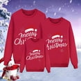 thumbnail image 2 of Linfrsh Family Pajamas Matching Sets Christmas Family Matching Sweatshirt Long Sleeve Cartoon Print Blouse Shirts Trendy O-Neck Xmas Ugly Shirt for Family Red,2XL, 2 of 7
