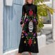 thumbnail image 3 of Vestido largo de calavera de azúcar Falda de verano Vestido largo de verano para mujer Vestido para embarazadas, 3 of 4
