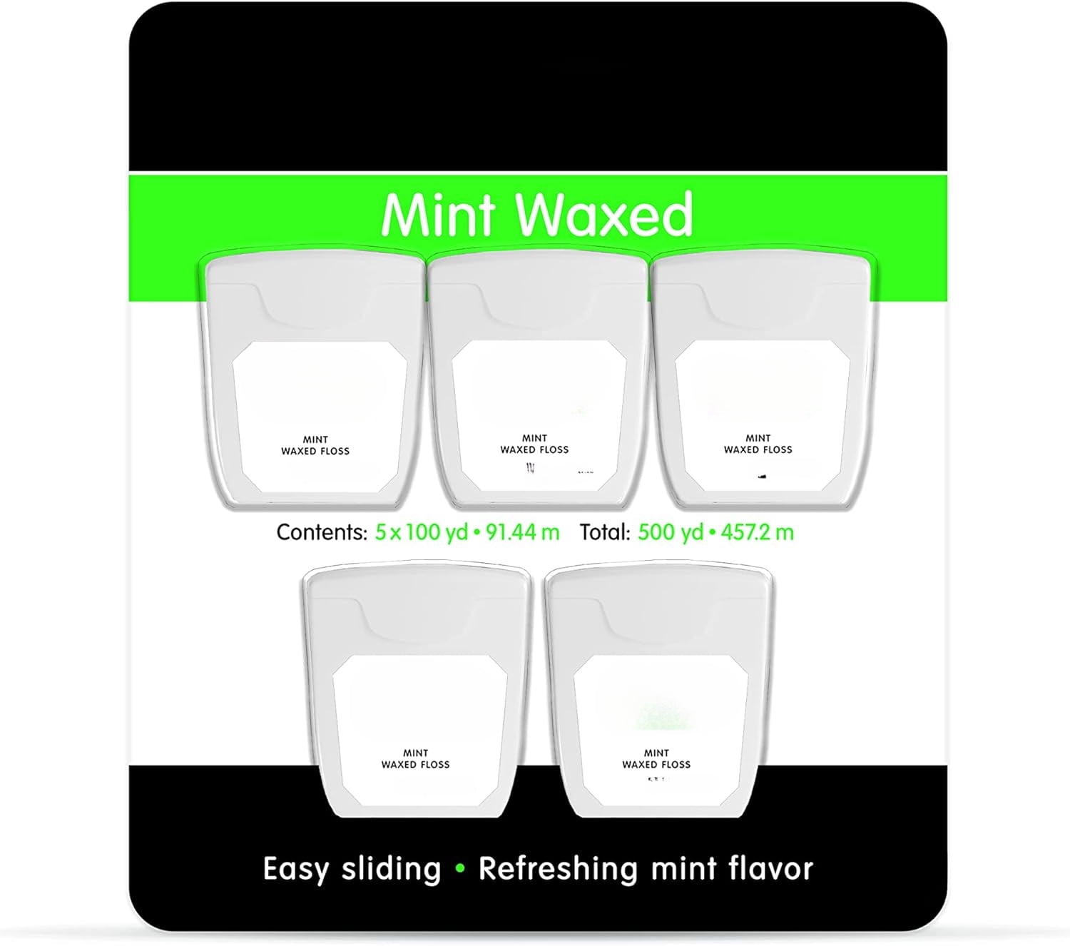 Mint Waxed Dental Floss, 5 Count