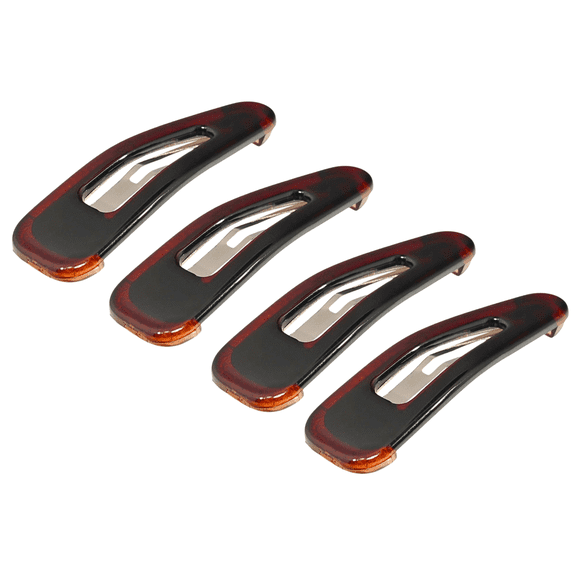 Parcelona French Mini Set of 4 Small 1.25" Celluloid Snap Hair Pins for Women