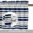 thumbnail image 6 of Gray and Valance Curtain Dark Blue Stripes Minimalist Modern Geometric Window Valances Rod Pocket Short Curtains Window Treatments for Kitchen Bedroom Bathroom Laundry 54" x 18", 6 of 9