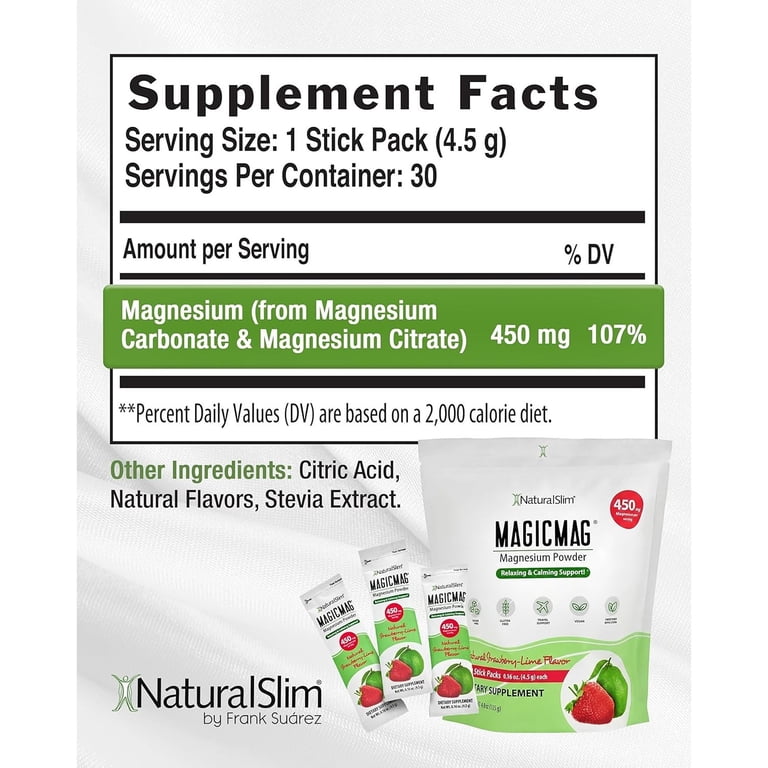 NaturalSlim MagicMag Magnesium Citrate Powder, 30 Sticks photo 2