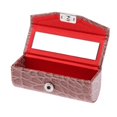 thumbnail image 4 of Cosmetic Lipstick Case Holder with Mirror - Small Organizer Bag for Purse - PU Leather - Brown, as described, 4 of 7