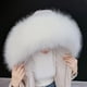 thumbnail image 5 of Chaqueta de plumón con cuello de piel sintética de zorro y piel sintética de mapache, sombrero, tira de piel sintética, abrigo de piel sintética, cuello de piel para mujer, invierno, 5 of 6