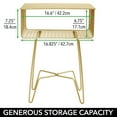 thumbnail image 3 of mDesign Steel Side/End Table Nightstand with Storage Shelf Basket - Soft Brass, 3 of 6