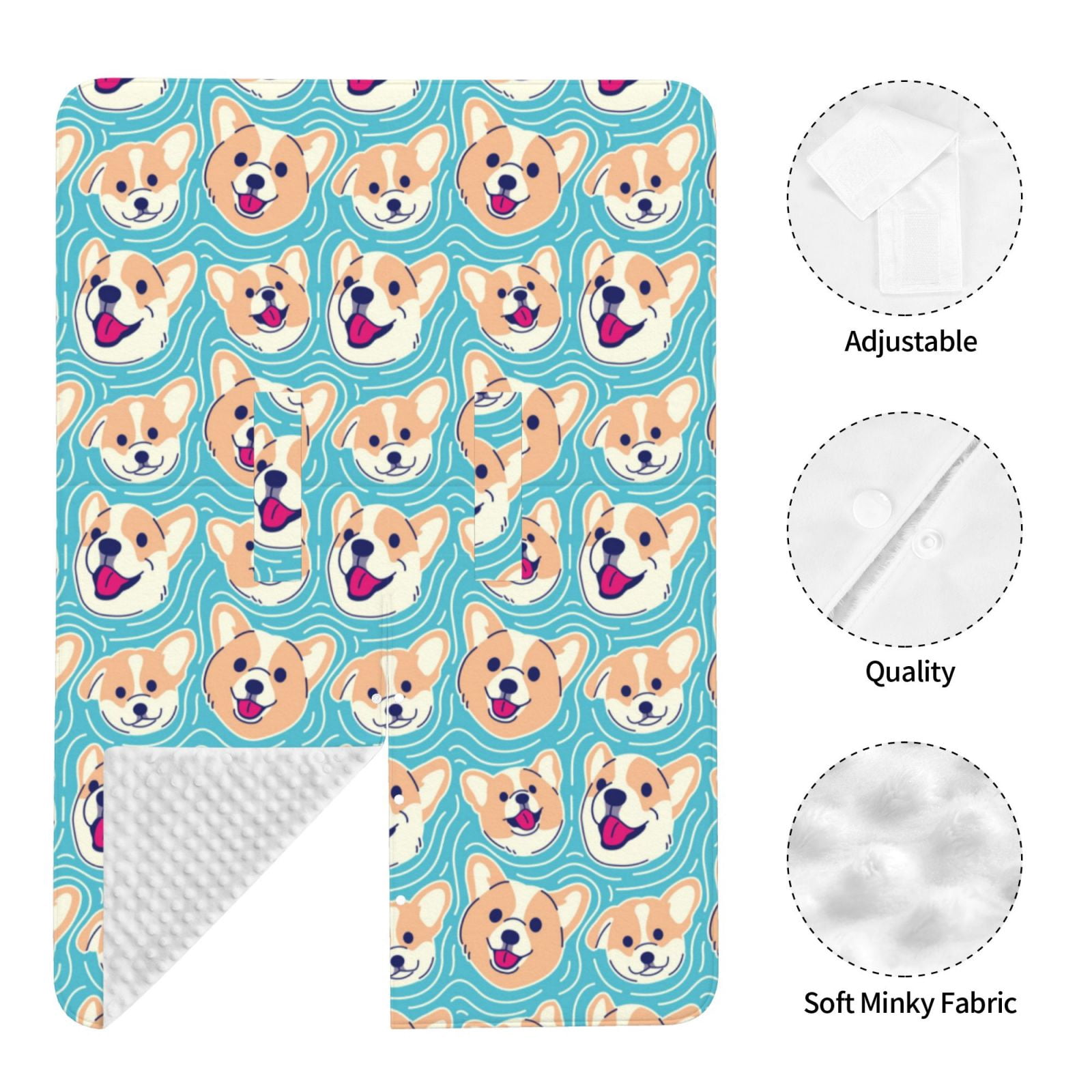 Naloa Cute Corgi Head Baby Car Seat Cover, Breathable Baby Carrier Cover, Multiuse Baby Carrier Cover & Nursing Breastfeeding Cover
