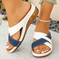 thumbnail image 3 of Dakaela Orthopedic Sandals for Women 2026 Wedge Platform Strappy Open Toe Summer Dressy Walking Slides Shoes with Arch Support Size 6-10 Blue, 3 of 9