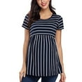 thumbnail image 6 of Mom Dress for Women Maternity Short Sleeve,Fashion Print Tops Pregnancy Blue L Xhshgfbi, 6 of 9