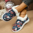 thumbnail image 6 of Christmas Women Winter Shoes Cartoon Print Fur Lined Wide Width Lace up Round Toe Fashion Casual Shoes, 6 of 8