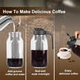 thumbnail image 5 of Cold Brew Coffee Maker - 64 Oz Heavy-Duty Glass Mason Jar Pitcher with Stainless Steel Filter, Leak-Proof Lid, Ergonomic Handle & Precision Pour Spout – Ideal for Iced Coffee, Tea, Cold Brew (Black), 5 of 6