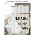 thumbnail image 4 of No Hook Cloth Fabric Shower Curtain with Snap in Liner, Beige Letter Waterproof Shower Curtains Set with See Through Top Window, Modern Minimalist White Text Striped Bath Curtains Shower 60"x72", 4 of 6