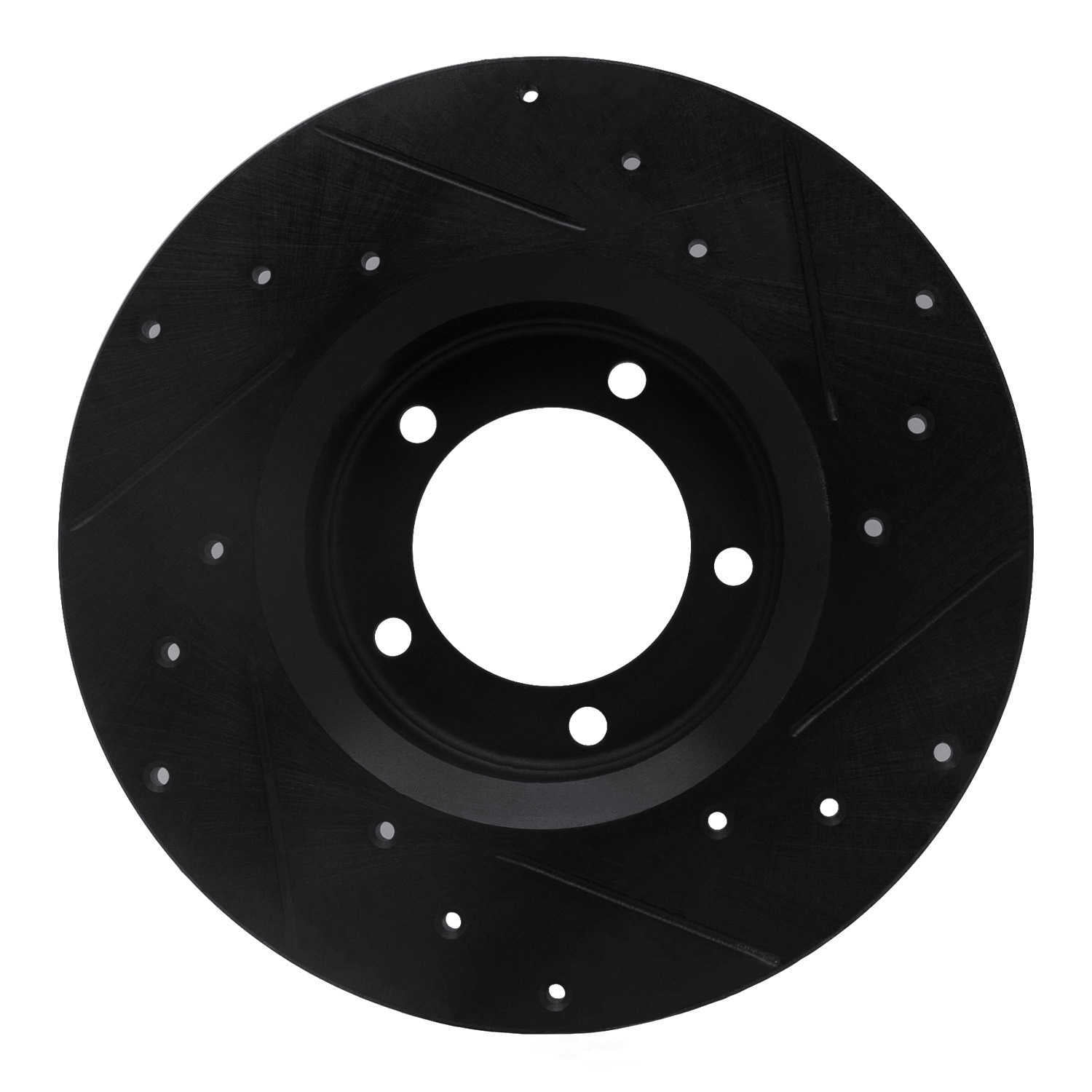 Dynamic Friction Company 633-76092L DFC Brake Rotor - Drilled And Slotted - Black