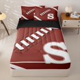 thumbnail image 3 of Homewish Sport Rugby Letter Monogrammed S Zipper Twin Comforter Sets with Fitted Sheet and 2 Pillowcases for Teens,Football Gamer Zipper Bedding Set for Boys Girls,4-Piece,Black Reversible, 3 of 6