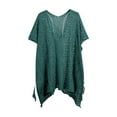 thumbnail image 3 of Bovxnpu Summer Short Sleeve T Shirts Pullover Top Undershirt Cover Up V Neck Knit Mesh Cover Up Sunscreen Light Summer Tops (Women's or Women's Plus), 3 of 4