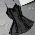 thumbnail image 2 of Camisón de encaje con cuello en V y espalda descubierta, camisón sedoso, ropa de dormir para mujer, negro, XL Advancent AP001175-16B, 2 of 7