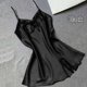 thumbnail image 2 of Camisón de encaje con cuello en V y espalda descubierta, camisón sedoso, ropa de dormir para mujer, negro, XL AweSitey AP001175-16B, 2 of 7