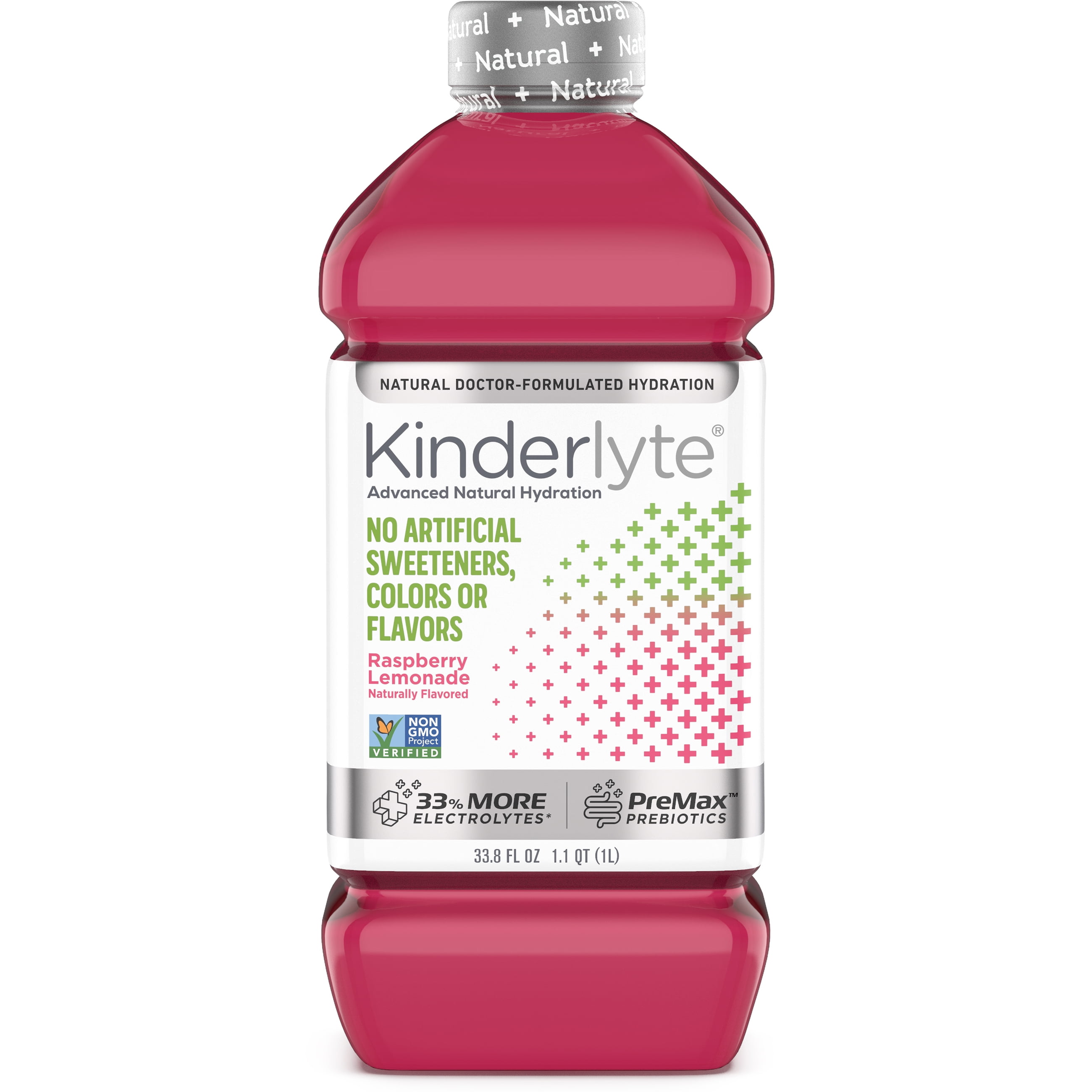 KinderLyte Advanced Hydration Electrolyte Solution, Raspberry Lemonade, 33.8 fl oz Bottle