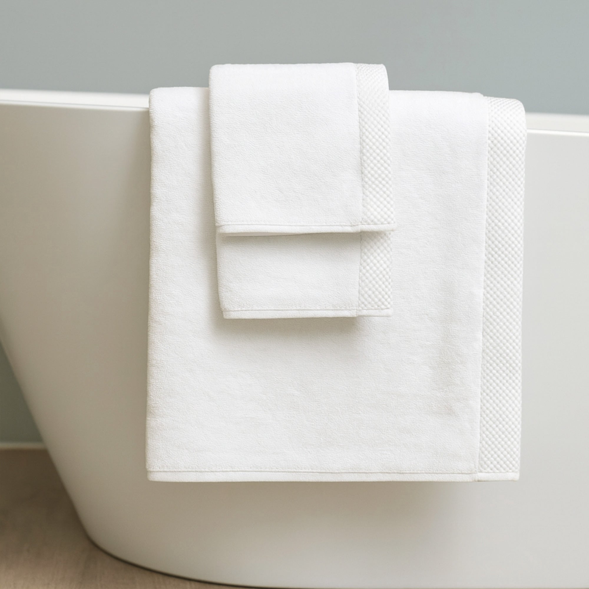 BedVoyage Towel Set 3pc - Viscose from Bamboo + Cotton - 600 GSM - Absorbent & Odor Resistant - White