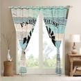 thumbnail image 4 of Erobridal Windmill Blackout Curtains Farmhouse Rustic Decor Curtains for Bedroom, Rural Wooden Plank Curtains & Drapes Vintage Western Window Curtains 52''Wx63''L, Teal Green, 4 of 6