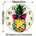 thumbnail image 3 of YILUYINQING Pineapple Sunglasses Summer Wooden Wall Clock Decor for Living Rooms and Kitchens, Easy-to-Read 10-Inch Clock with Hooks for Indoor/Outdoor Use 10x10in, 3 of 8