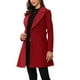 thumbnail image 1 of Abrigo elegante Inspire Chic para mujer, con cuello de chal, abrigo largo con cinturón de invierno, color rojo oscuro, 1 of 6