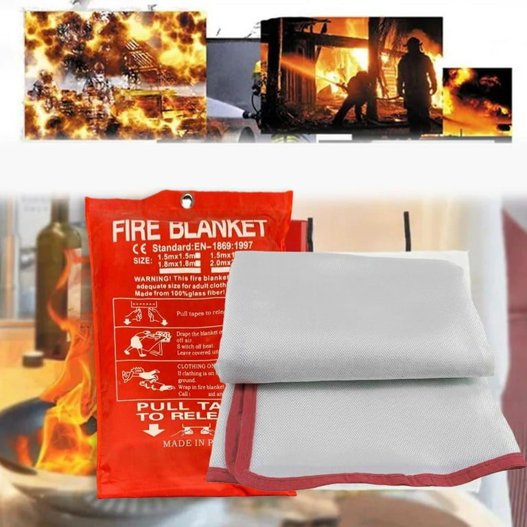SITERWELL Fire Blanket , Fiberglass Fire Suppression Blanket for Emergency  Surival，Emergency Blanket with Flame retardant protection and Heat