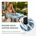 thumbnail image 4 of Round Outdoor Tablecloth with Umbrella Hole and Zipper, Dark Blue Starfish Tablecloth with Elastic Waterproof, Coral Shell Ocean Vintage Coastal Patio Table Covers for 45" - 54" Picnic Pool Tables, 4 of 9