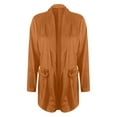 thumbnail image 6 of IROINNID Women's Casual Mid-Length Coat Solid Color Open Front Long Sleeve Outwear, Gold, 6 of 7