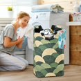 thumbnail image 5 of Yayeee Freestanding Laundry Hamper with Handle Collapsible Large Storage Basket for Clothes, Green Abstract Shapes, 5 of 7