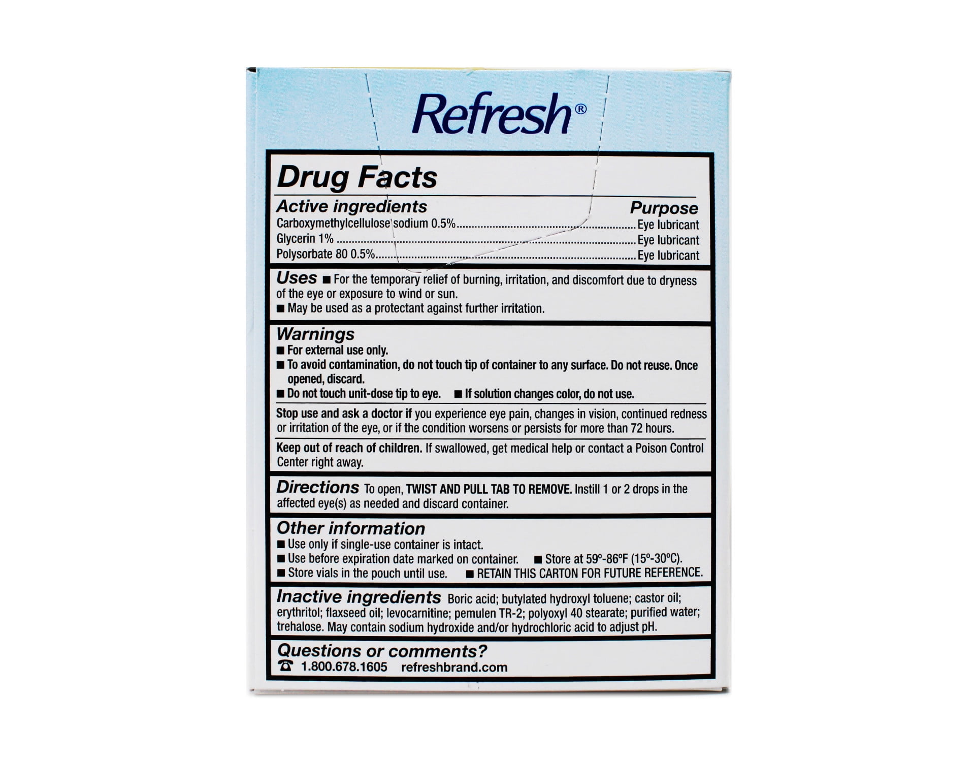 Refresh Optive Mega-3 Lubricant Eye Drops, 30 Single-Use